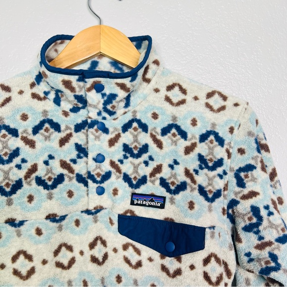 Patagonia Synchilla Snap-T Pullover Women's Size s Tundra Cluster Big Sky Blue - Picture 4 of 5
